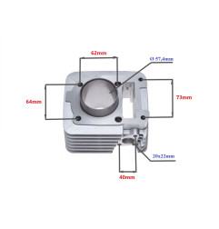 CYLINDER ŻELIWNY POWER FORCE YAMAHA YBR150 57,00MM 4T