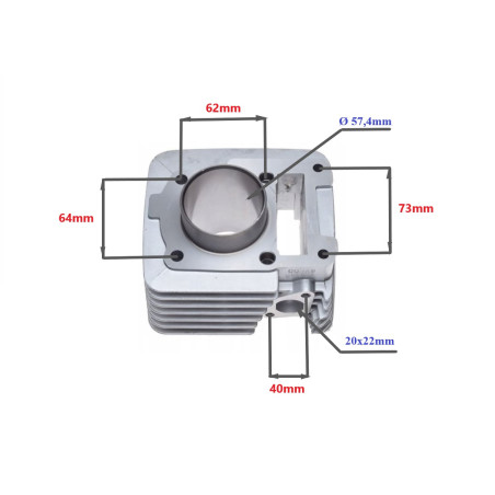 CYLINDER ŻELIWNY POWER FORCE YAMAHA YBR150 57,00MM 4T
