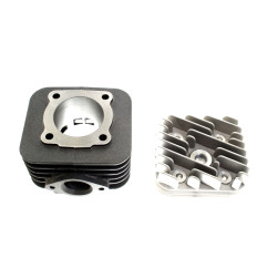 CYLINDER ŻELIWNY Z GŁOWICĄ POWER FORCE BASIC PIAGGIO SFERA VESPA GILERA TYPHOON 47MM 2T POD GŁOWICĘ CZWOROKĄTNĄ