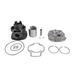 CYLINDER ŻELIWNY Z GŁOWICĄ (4 KĄTNĄ) SZARĄ POWER FORCE BASIC PIAGGIO NRG APRILIA RS 50 47MM 2T