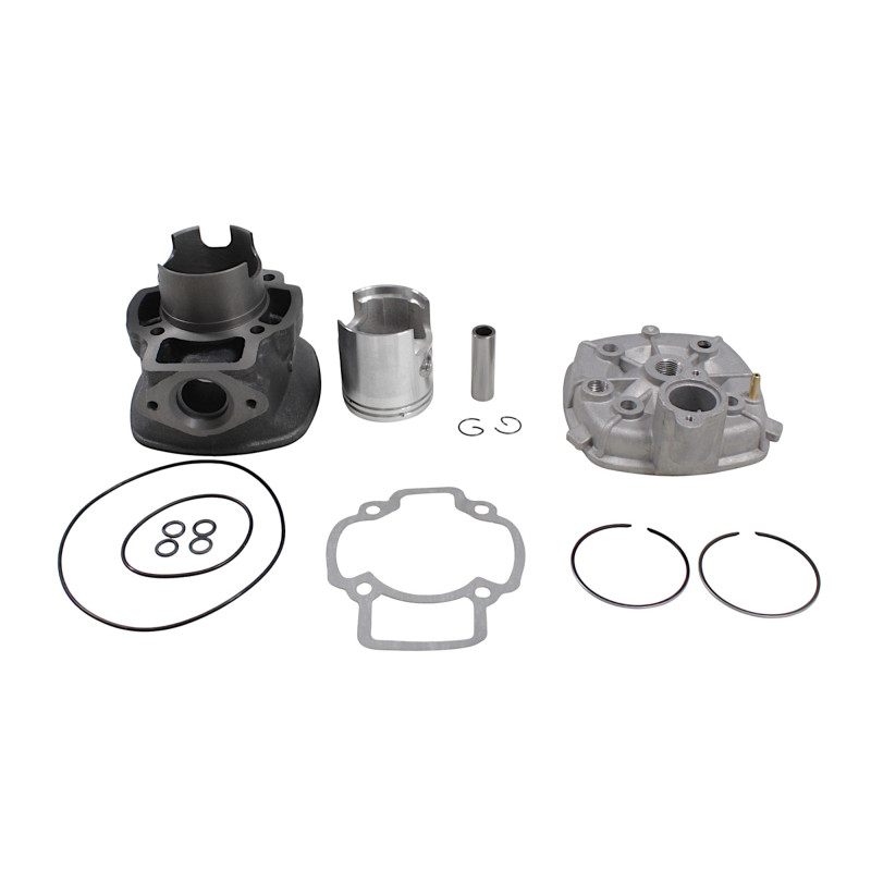 CYLINDER ŻELIWNY Z GŁOWICĄ (4 KĄTNĄ) SZARĄ POWER FORCE BASIC PIAGGIO NRG APRILIA RS 50 47MM 2T