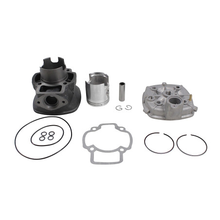 CYLINDER ŻELIWNY Z GŁOWICĄ (4 KĄTNĄ) SZARĄ POWER FORCE BASIC PIAGGIO NRG APRILIA RS 50 47MM 2T