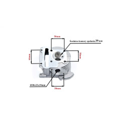 GŁOWICA KOMPLETNA DO CYLINDRA GY6 4T 50CCM 39MM (DŁUGIE ZAWORY) POWER FORCE