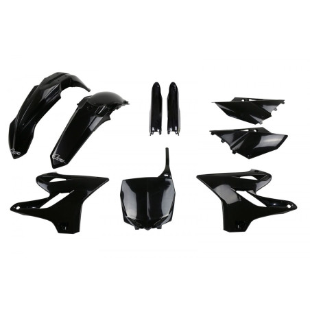 UFO KOMPLET PLASTIKÓW Z OSŁONAMI AMORTYZATORÓW YAMAHA YZ 125 '15-'21, YZ 250 '15-'21 KOLOR CZARNY (YA319E001)