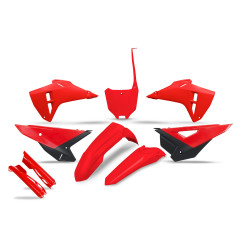 UFO KOMPLET PLASTIKÓW Z OSŁONAMI AMORTYZATORÓW HONDA CRF 250R / 450R '25-'26 KOLOR OEM (CZERWONY / CZARNY)