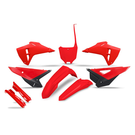 UFO KOMPLET PLASTIKÓW Z OSŁONAMI AMORTYZATORÓW HONDA CRF 250R / 450R '25-'26 KOLOR OEM (CZERWONY / CZARNY)