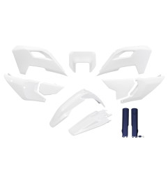 UFO KOMPLET PLASTIKÓW HUSQVARNA TE 150 / 250 / 300 '24-'25, FE 250 / 350 / 450 / 501 '24-'25 KOLOR '25 BIAŁY / NIEBIESKI