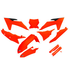 UFO KOMPLET PLASTIKÓW KTM SX 125 / 250 / 300 TBI '23-'24, SX-F 250 / 350 / 450 '23-'24 KOLOR POMARAŃCZOWY FLUO