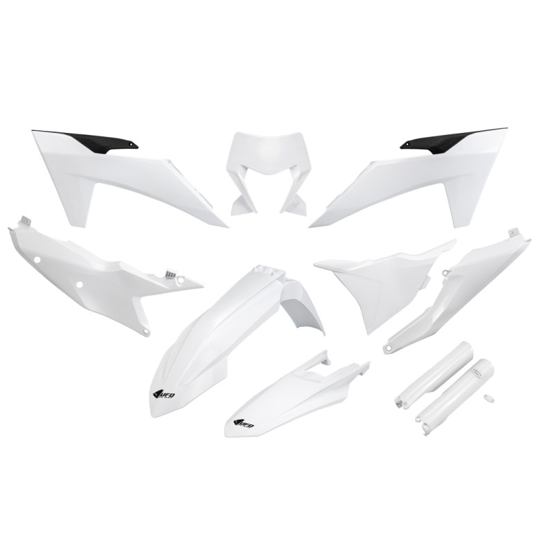 UFO KOMPLET PLASTIKÓW KTM EXC 150 / 250 / 300 TBI '24-'25, EXC-F 250 / 350 / 450 / 500 '24-'25 KOLOR BIAŁY
