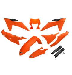 UFO KOMPLET PLASTIKÓW KTM EXC 150 / 250 / 300 TBI '24-'25 KOLOR '25 ( POMARAŃCZOWY / CZARNY )