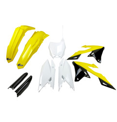 UFO KOMPLET PLASTIKÓW SUZUKI RMZ 250 '19-'25, RMZ 450 '18-'25 KOLOR ( ŻÓŁTY / BIAŁY / CZARNY )