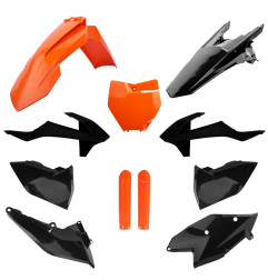 POLISPORT KOMPLET PLASTIKÓW KTM SX/SX-F/XC-F '16-'18 Z TABLICĄ I OSŁONAMI AMORTYZATORÓW KOLOR CZARY POMARAŃCZOWY