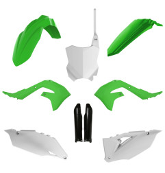 POLISPORT KOMPLET PLASTIKÓW KAWASAKI KX 250F '21-'24; KX 450F '19-'23 KOLOR ZIELONY BIAŁY