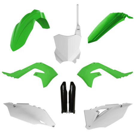 POLISPORT KOMPLET PLASTIKÓW KAWASAKI KX 250F '21-'24; KX 450F '19-'23 KOLOR ZIELONY BIAŁY