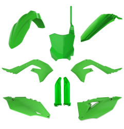 POLISPORT KOMPLET PLASTIKÓW KAWASAKI KX 250F '21-'24; KX 450F '19-'23 Z TABLICĄ I OSŁONAMI AMORTYZATORÓW KOLOR ZIELONY