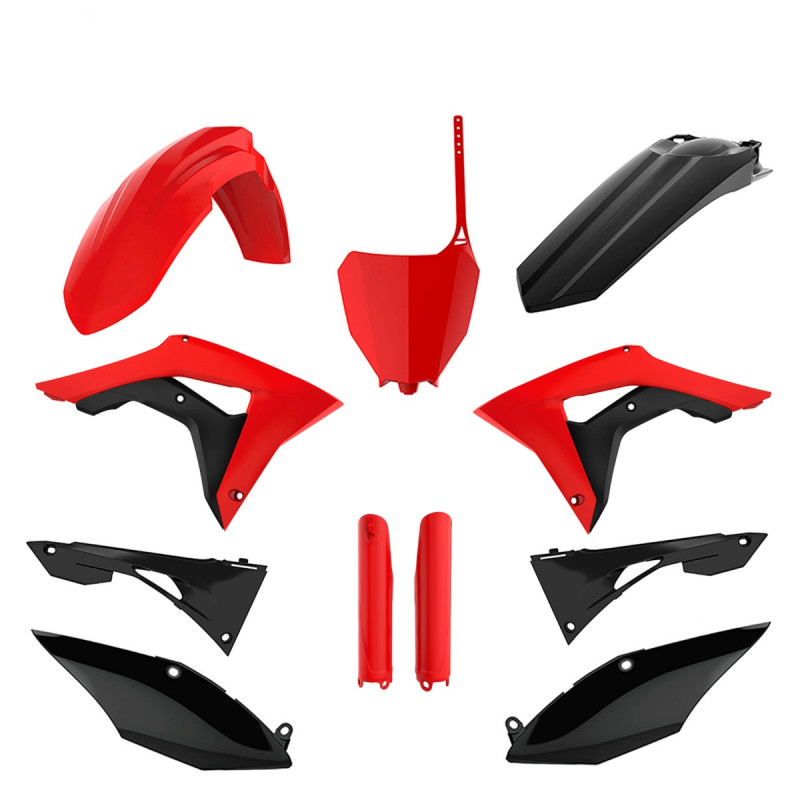 POLISPORT KOMPLET PLASTIKÓW HONDA CRF 250R '18-'21; CRF 450R '17-'20 KOLOR CZERWONY CZARNY