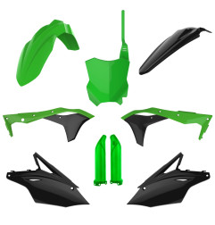 POLISPORT KOMPLET PLASTIKÓW KAWASAKI KX 250F '17-'20 Z TABLICĄ I OSŁONAMI AMORTYZATORÓW KOLOR ZIELONY CZARNY #719070