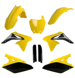 POLISPORT KOMPLET PLASTIKÓW SUZUKI RMZ 250 '10-'18 Z TABLICĄ I OSŁONAMI AMORTYZATORÓW KOLOR ŻÓŁTY CZARNY