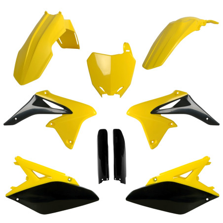 POLISPORT KOMPLET PLASTIKÓW SUZUKI RMZ 250 '10-'18 Z TABLICĄ I OSŁONAMI AMORTYZATORÓW KOLOR ŻÓŁTY CZARNY