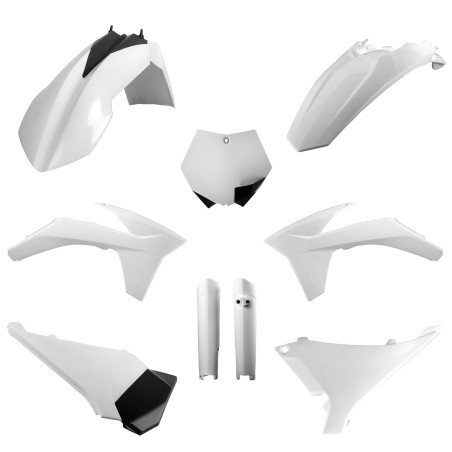 POLISPORT KOMPLET PLASTIKÓW KTM SX '12; SX-F '11- '12; XC/XC-F '12 Z TABLICĄ I OSŁONAMI AMORTYZATORÓW KOLOR BIAŁY