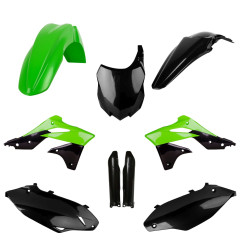 POLISPORT KOMPLET PLASTIKÓW KAWASAKI KX 250F '13-'16 Z TABLICĄ I OSŁONAMI AMORTYZATORÓW KOLOR ZIELONY CZARNY OEM