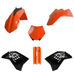 POLISPORT KOMPLET PLASTIKÓW KTM SX/SX-F/XC-F '07-'10 Z TABLICĄ I OSŁONAMI AMORTYZATORÓW KOLOR POMARAŃCZOWY #724853