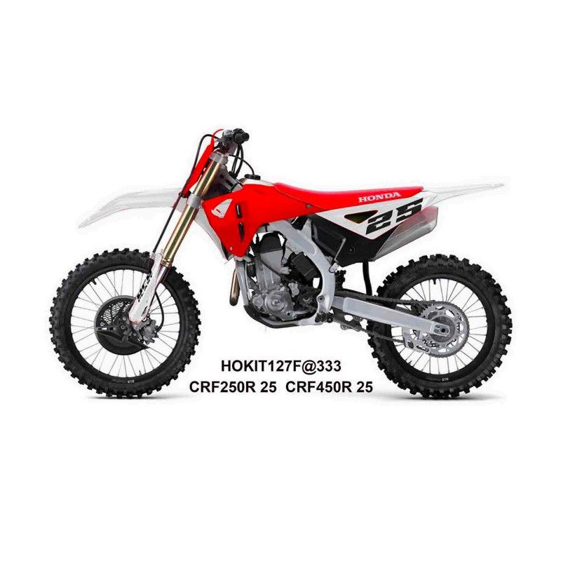 UFO KOMPLET PLASTIKÓW Z OSŁONAMI AMORTYZATORÓW HONDA CRF 250 R / 450 R '25-'26 KOLOR BIAŁY / CZERWONY / CZARNY