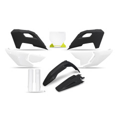 UFO KOMPLET PLASTIKÓW HUSQVARNA TC 125 / 250 '23-'24, FC 250 / 350 / 450 '23-'24 KOLOR CZARNY / BIAŁY