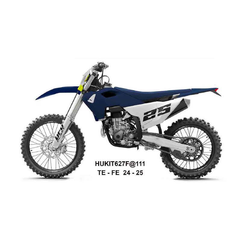 UFO KOMPLET PLASTIKÓW HUSQVARNA TE 150 / 250 / 300 '24-'25, FE 250 / 350 / 450 / 501 '24-'25 KOLOR GRANATOWY / BIAŁY