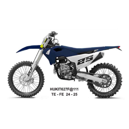 UFO KOMPLET PLASTIKÓW HUSQVARNA TE 150 / 250 / 300 '24-'25, FE 250 / 350 / 450 / 501 '24-'25 KOLOR GRANATOWY / BIAŁY