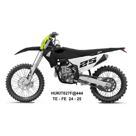 UFO KOMPLET PLASTIKÓW HUSQVARNA TE 150 / 250 / 300 '24-'25, FE 250 / 350 / 450 / 501 '24-'25 KOLOR CZARNY / BIAŁY