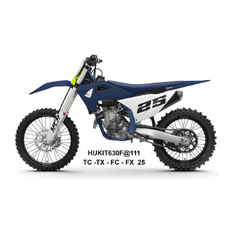 UFO KOMPLET PLASTIKÓW HUSQVARNA TC 125 / 150 / 250 / 300 '25-'26, TX 300 '25-'26 KOLOR GRANATOWY / BIAŁY
