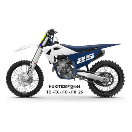 UFO KOMPLET PLASTIKÓW HUSQVARNA TC 125 / 150 / 250 / 300 '25-'26, TX 300 '25-'26 KOLOR BIAŁY / GRANATOWY