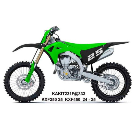 UFO KOMPLET PLASTIKÓW KAWASAKI KXF 250 '25, KXF 450'24-'26, KX 450X '24-'26 KOLOR ZIELONY / CZARNY