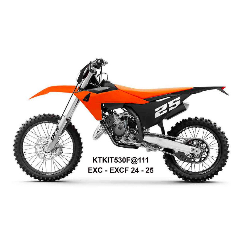 UFO KOMPLET PLASTIKÓW KTM EXC 150 / 250 / 300 TBI '24-'25 KOLOR POMARAŃCZOWY / CZARNY
