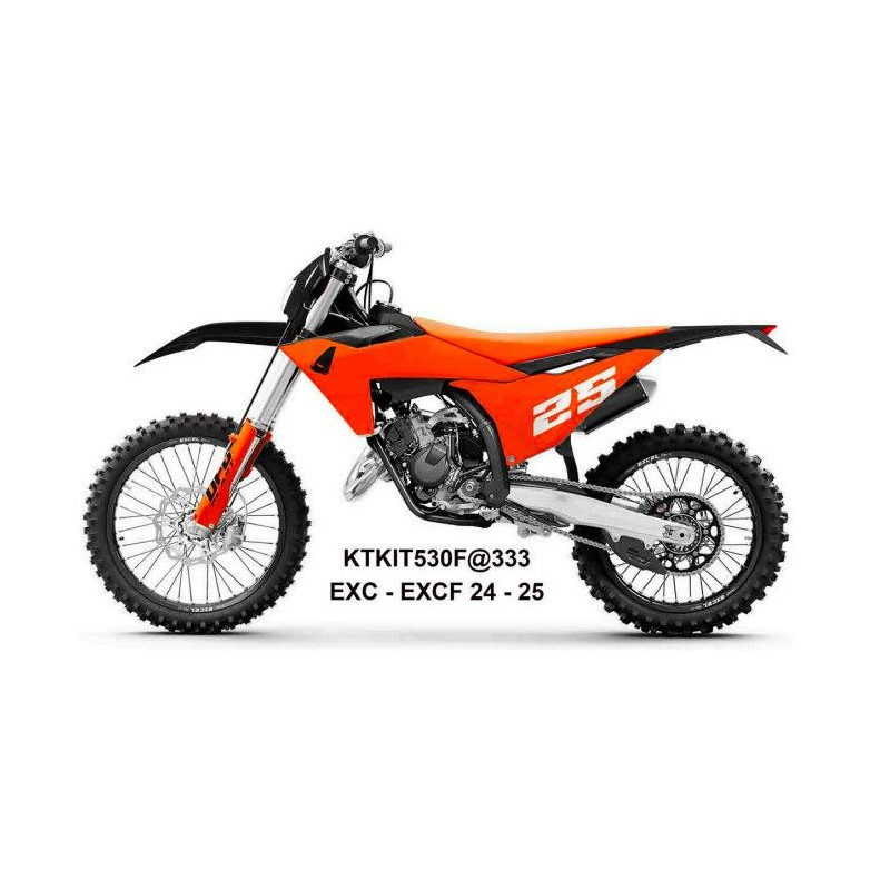 UFO KOMPLET PLASTIKÓW KTM EXC 150 / 250 / 300 TBI '24-'25 KOLOR CZARNY / POMARAŃCZOWY