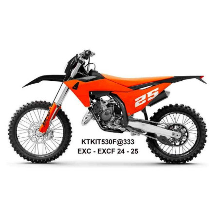 UFO KOMPLET PLASTIKÓW KTM EXC 150 / 250 / 300 TBI '24-'25 KOLOR CZARNY / POMARAŃCZOWY