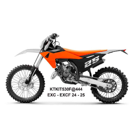UFO KOMPLET PLASTIKÓW KTM EXC 150 / 250 / 300 TBI '24-'25 KOLOR BIAŁY / POMARAŃCZOWY / CZARNY
