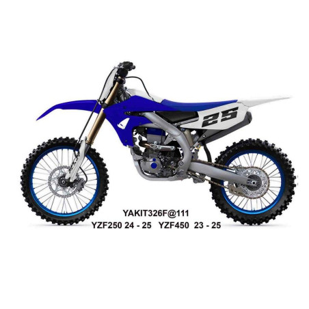 UFO KOMPLET PLASTIKÓW Z OSŁONAMI AMORTYZATORÓW YAMAHA YZF 250 '24-'26, YZF 450 '23-'25 KOLOR NIEBIESKI / BIAŁY
