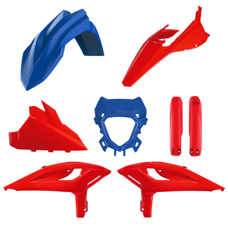 POLISPORT KOMPLET PLASTIKÓW BETA RR 2T/4T RACING '25-'26; RR 2T/4T X-PRO '25-'26 KOLOR CZERWONY NIEBIESKI