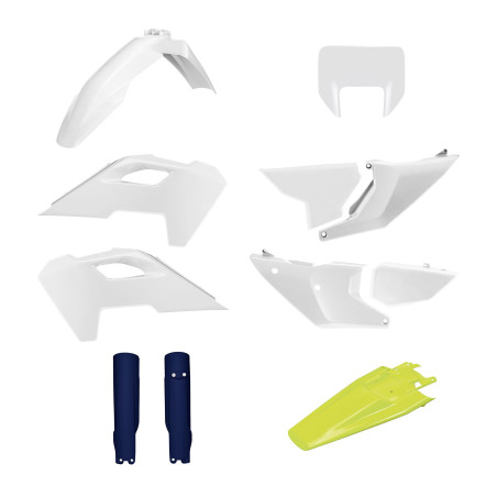 POLISPORT KOMPLET PLASTIKÓW HUSQVARNA TE/FE '24-'25 KOLOR BIAŁY NIEBIESKI '24