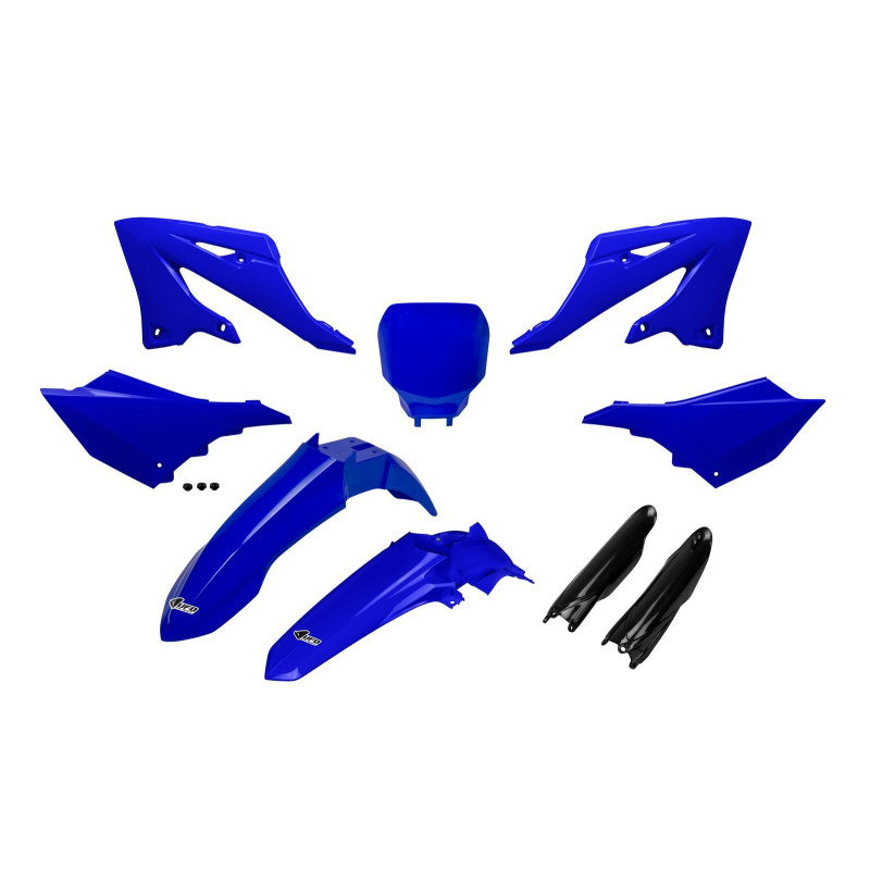 UFO KOMPLET PLASTIKÓW YAMAHA YZ 125 / 250 '22-'26 KOLOR NIEBIESKI (OSŁONY TELESKOPÓW CZARNE) - RESTYILING NA YZF