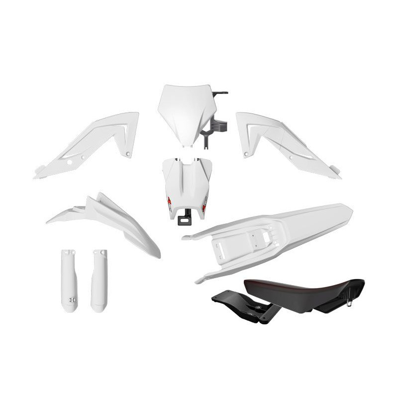 RACETECH (RTECH) KOMPLET PLASTIKÓW Z OSŁONAMI TELESKOPÓW I SIEDZENIEM TALARIA STING MX4 / MX5 / TL 4000 KOLOR BIAŁY