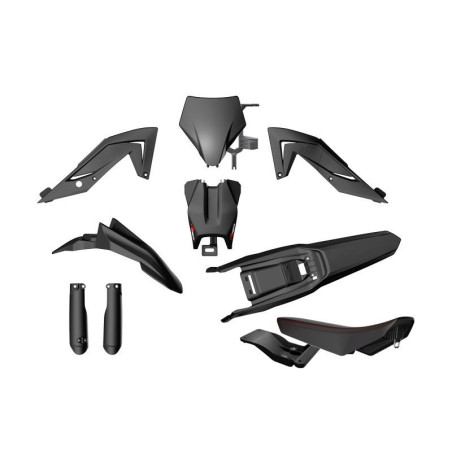 RACETECH (RTECH) KOMPLET PLASTIKÓW Z OSŁONAMI TELESKOPÓW I SIEDZENIEM TALARIA STING MX4 / MX5 / TL 4000 KOLOR CZARNY