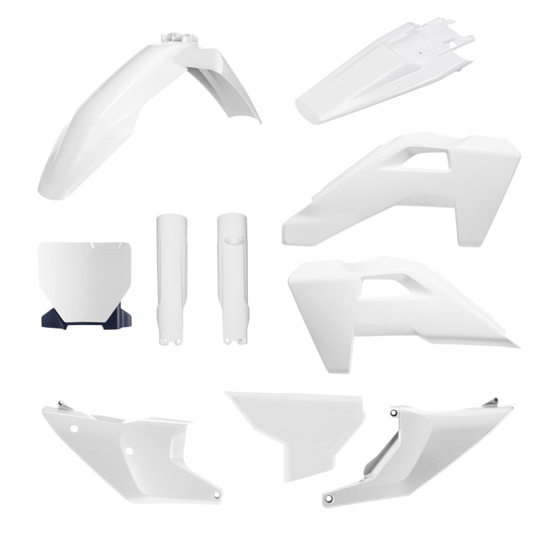 POLISPORT KOMPLET PLASTIKÓW HUSQVARNA TC/FC/TX/FX '25-'26, KTM EXC/EXC-F/XC-W/XC-WF '24-'25 KOLOR BIAŁY