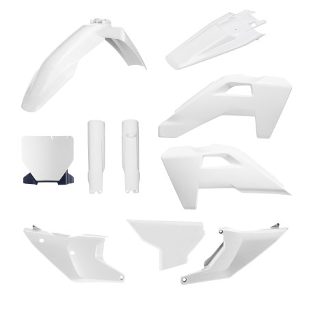POLISPORT KOMPLET PLASTIKÓW HUSQVARNA TC/FC/TX/FX '25-'26, KTM EXC/EXC-F/XC-W/XC-WF '24-'25 KOLOR BIAŁY