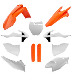 POLISPORT KOMPLET PLASTIKÓW KTM SX/SX-F/XC-F '16-'18 Z TABLICĄ I OSŁONAMI AMORTYZATORÓW KOLOR POMARAŃCZOWY BIAŁE CZARNY