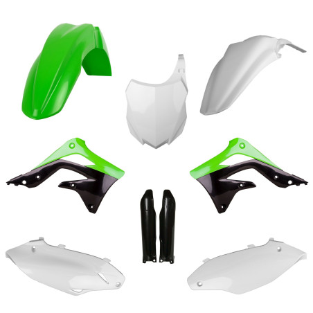 POLISPORT KOMPLET PLASTIKÓW KAWASAKI KX 450F '13-'15 Z TABLICĄ I OSŁONAMI AMORTYZATORÓW KOLOR ZIELONY