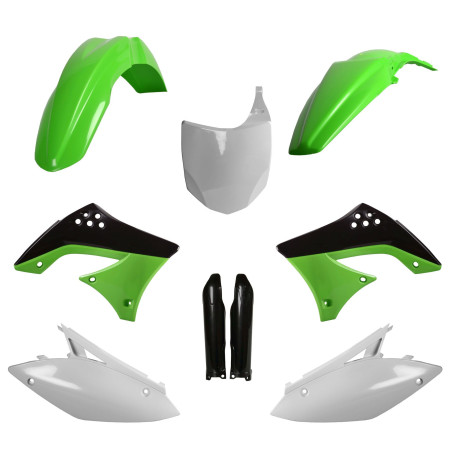 POLISPORT KOMPLET PLASTIKÓW KAWASAKI KX 450F '09-'11 Z TABLICĄ I OSŁONAMI AMORTYZATORÓW KOLOR ZIELONY