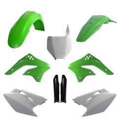POLISPORT KOMPLET PLASTIKÓW KAWASAKI KX 450F '06-'08 Z TABLICĄ I OSŁONAMI AMORTYZATORÓW KOLOR ZIELONY
